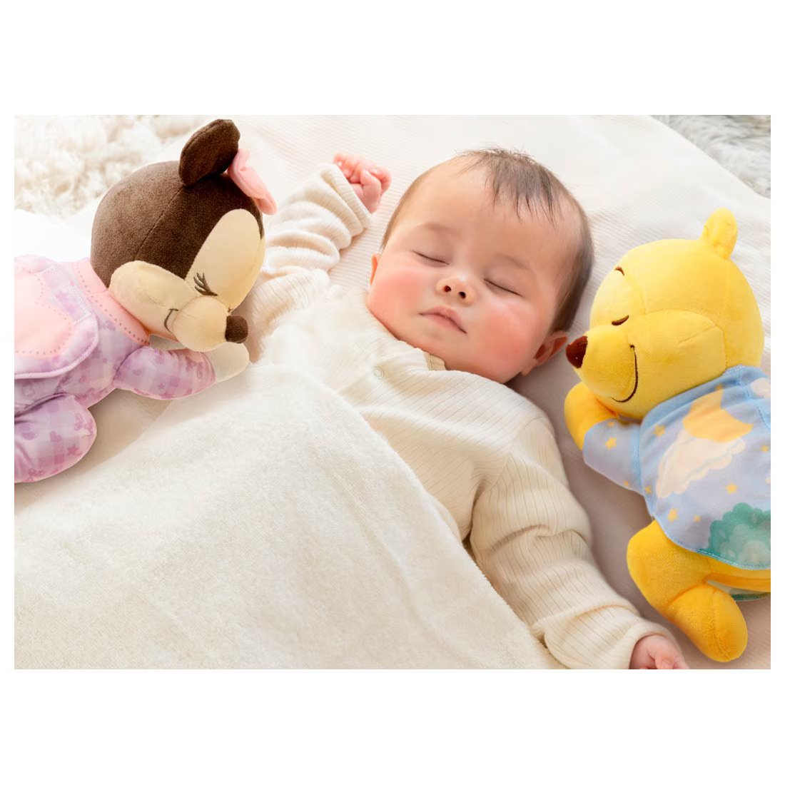 Takara Tomy Disney Baby Gussuri Sleeping w/ Melody Music Minnie Mouse Plush