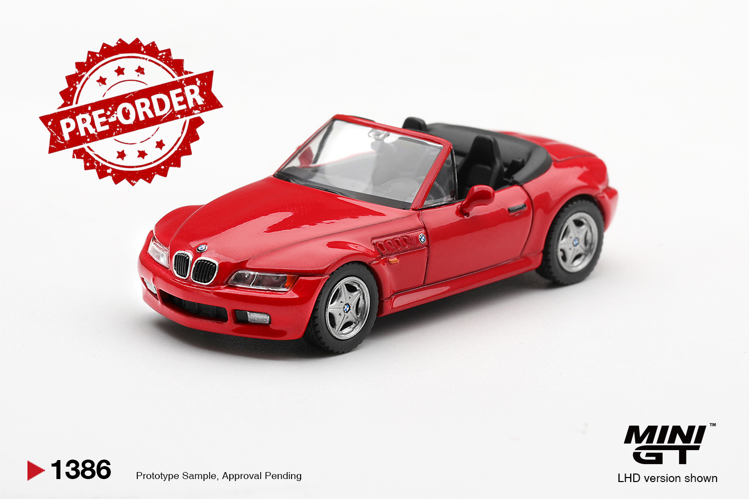 (Pre-order) Mini GT #1386 BMW Z3 Hellrot Diecast Model Car RHD