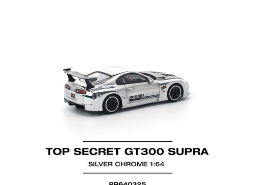 Load image into Gallery viewer, POPRACE 1/64 TOP SECRET GT300 SUPRA - SILVER CHROME Model Car

