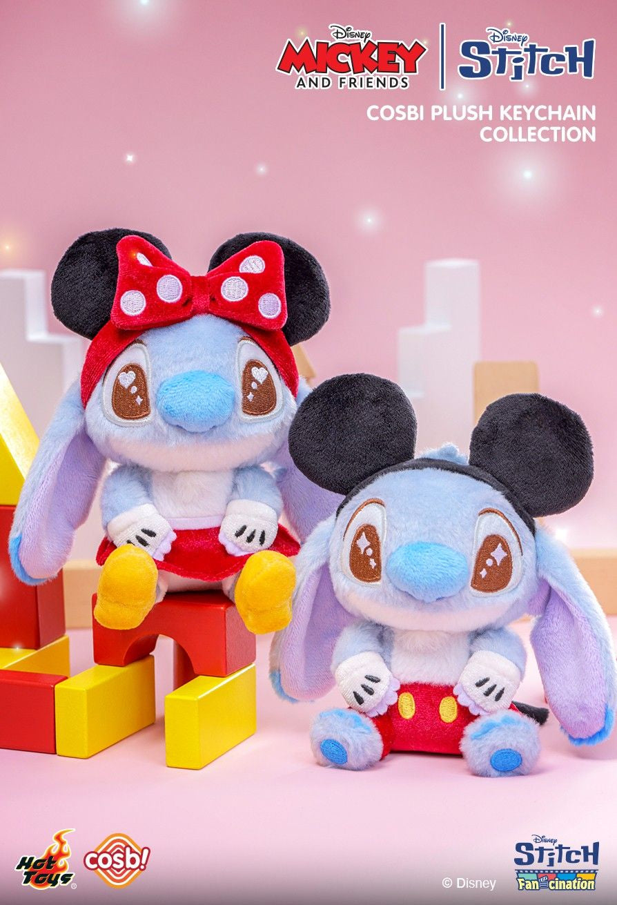 Hot Toys Mickey & Friends Stitch Cosbi Plush Keychain Collection (Set of 6)