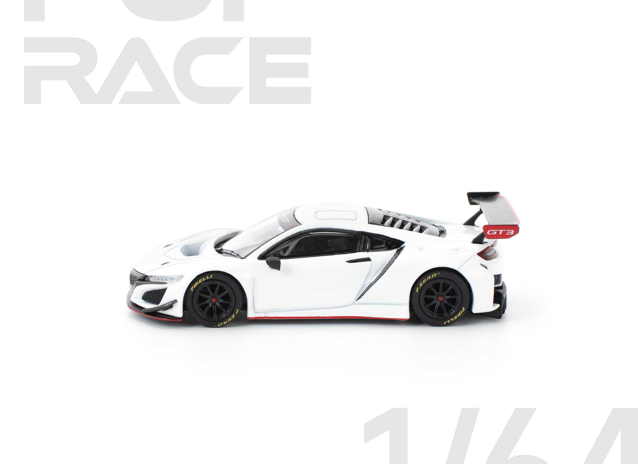 (Pre-order) POPRACE 1/64 HONDA NSX GT3 EVO22 - WHITE Diecast Model Car