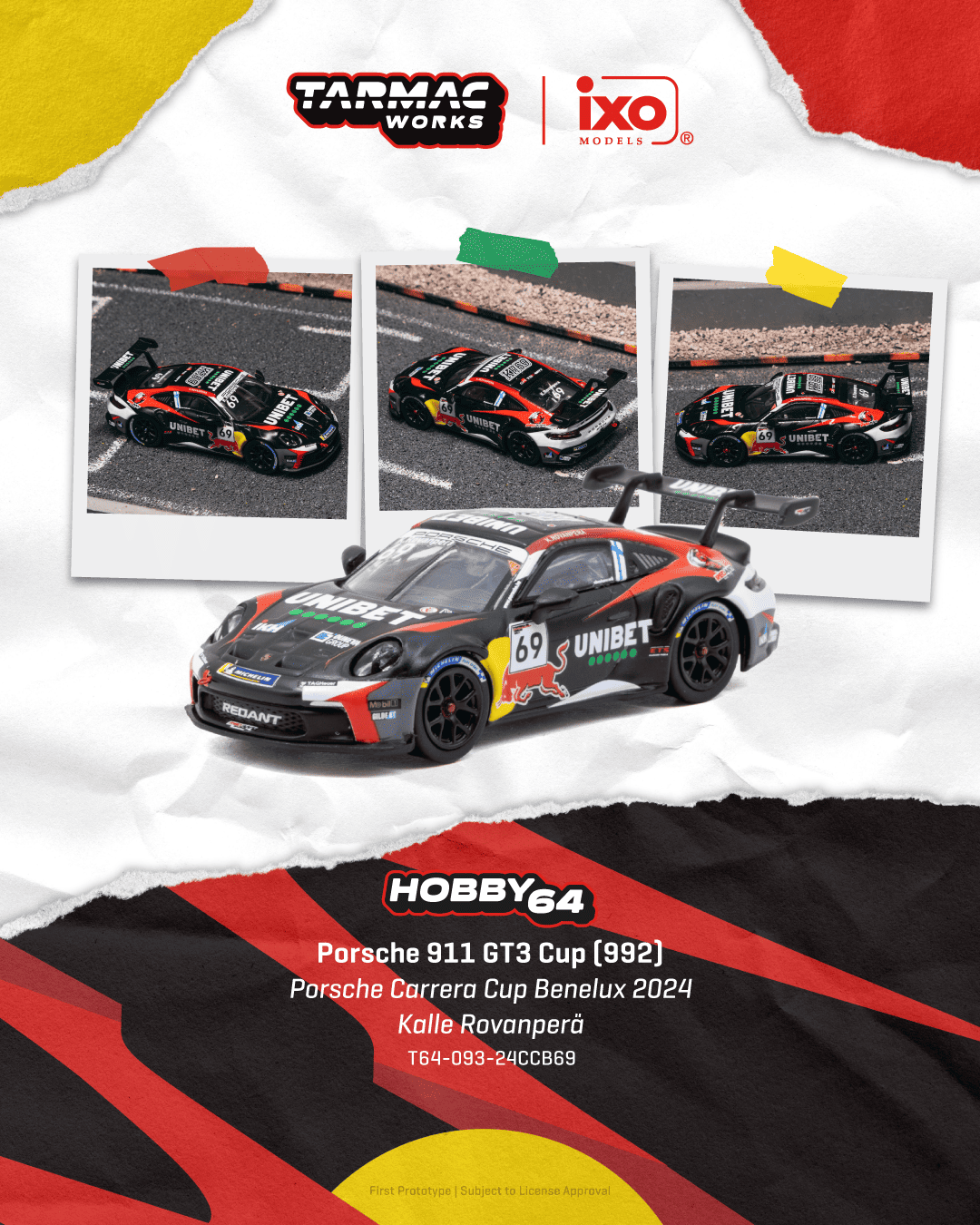 (Pre-order) Tarmac Works 1/64 Porsche 911 GT3 Cup (992) Porsche Carrera Cup 2024