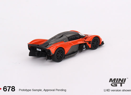 Load image into Gallery viewer, Mini GT #678 1/64 Aston Martin Valkyrie  Maximum Orange Model Car
