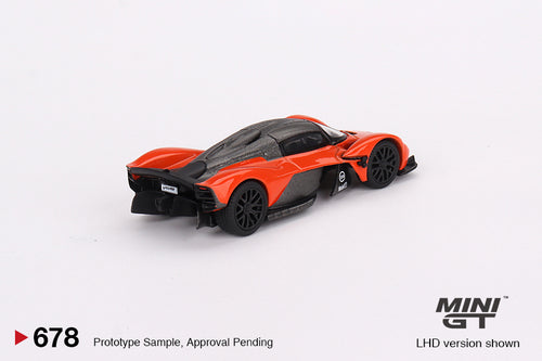 Load image into Gallery viewer, Mini GT #678 1/64 Aston Martin Valkyrie  Maximum Orange Model Car
