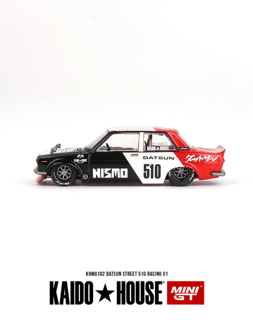 Load image into Gallery viewer, Mini GT x Kaido 1/64 Datsun Street 510 Racing V1 Diecast Model Car
