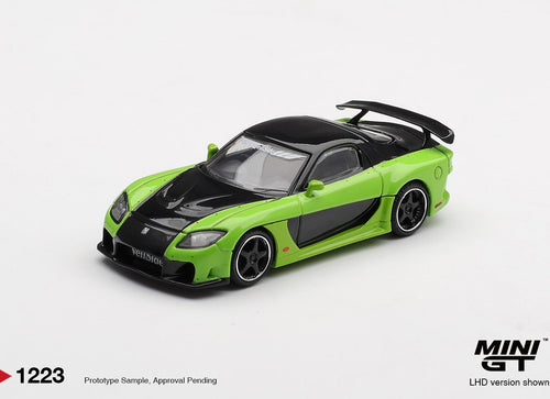 Load image into Gallery viewer, MINI GT #1223 Mazda RX-7 VeilSide Fortune7 Green LHD Diecast Car
