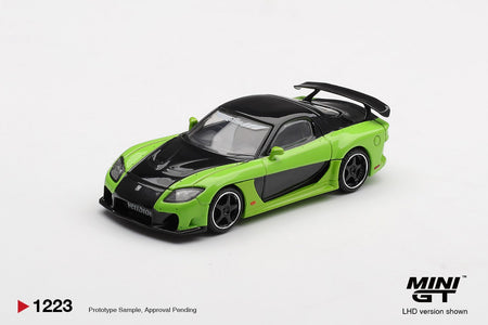 (Pre-order) MINI GT #1223 Mazda RX-7 VeilSide Fortune7 Green RHD Diecast Car