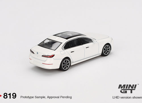 Load image into Gallery viewer, Mini GT #819 BMW i7 xDrive60 Mineral White RHD Diecast Model Car
