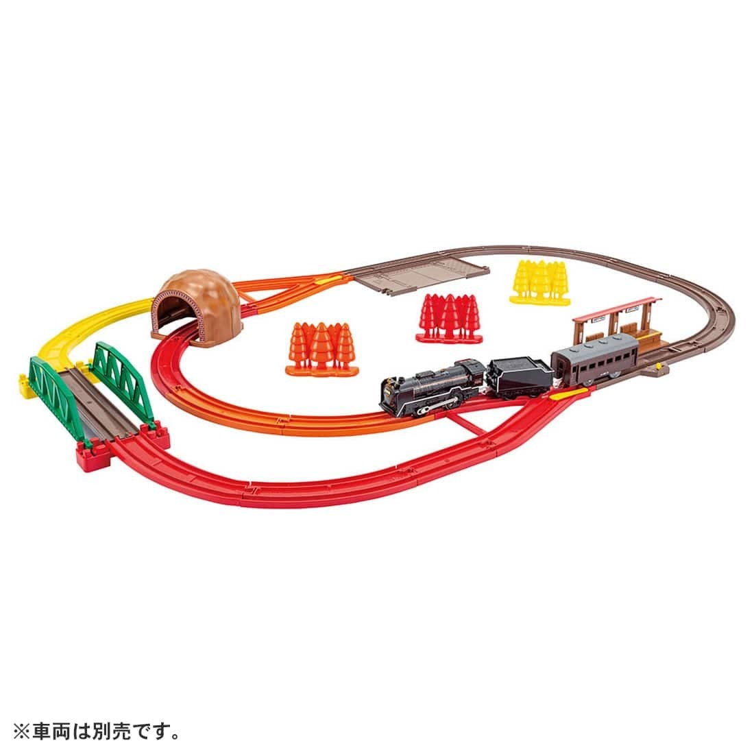 Takara Tomy Plarail Play Set Scenic Color Rail Kit - Autumn Leaves and Railroad