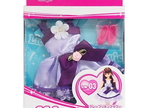 Load image into Gallery viewer, Takara Tomy Licca Chan Doll Dress - LW-03 Grape Ribbon Flower
