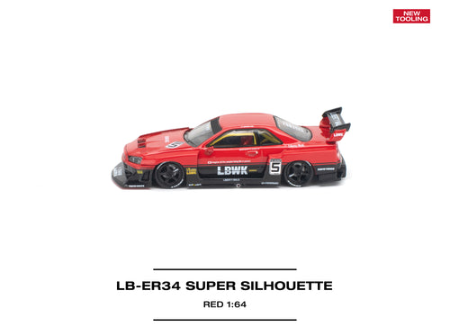 Load image into Gallery viewer, (Pre-order) POP RACE LB-ER34 Super Silhoutte Red Opening Front Model #PR640594
