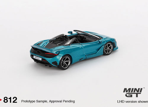 Load image into Gallery viewer, Mini GT #812 1/64 McLaren 750S Spider Belize Blue RHD Model Car
