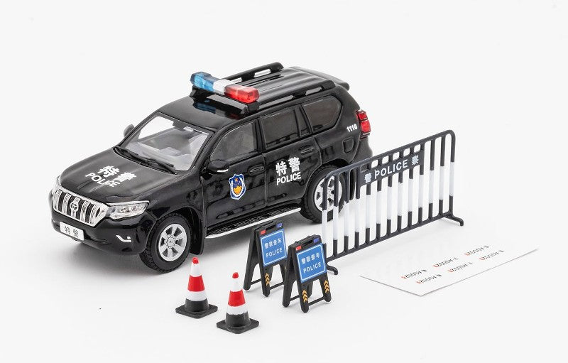 GCD 1/64 Toyota Land Cruiser Prado 150 S.W.A.T version Black LHD with Accessory