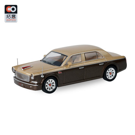 Xcartoys 1/64 Die-cast Model Car -  China ongqi L Series (L5, Beige & Black)