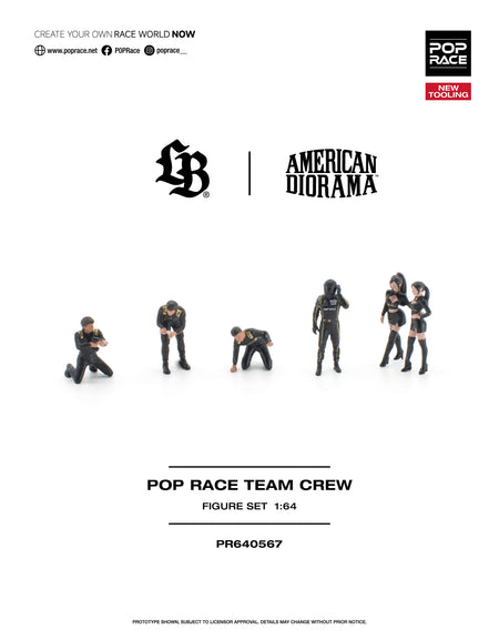 (Pre-order) POPRACE 1/64 - POP RACE TEAM CREW (6 Figures) Diecast Model Car
