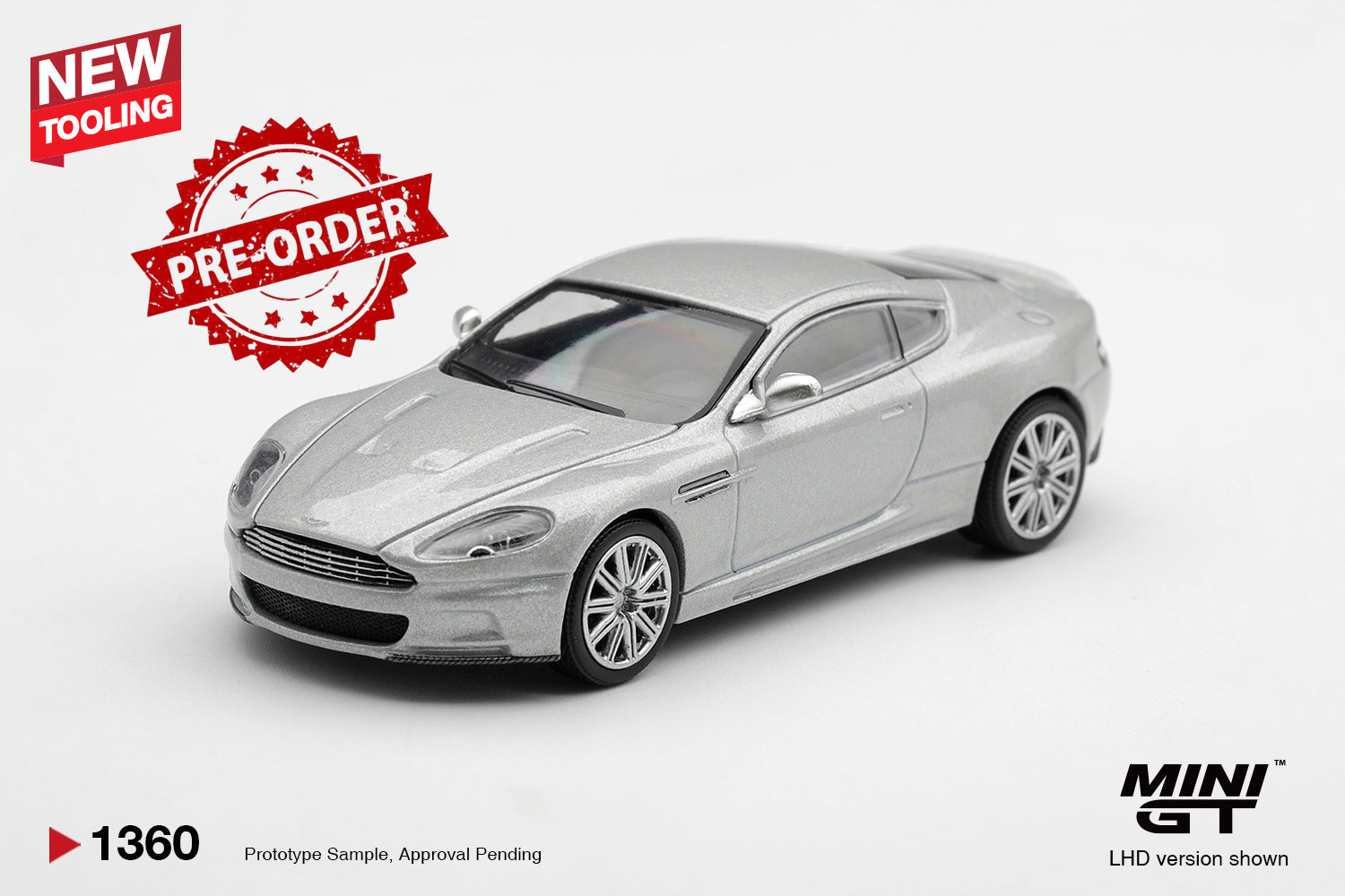 (Pre-order) Mini GT #1360 Aston Martin DBS 2008 Lightning Silver 2008 RHD Model