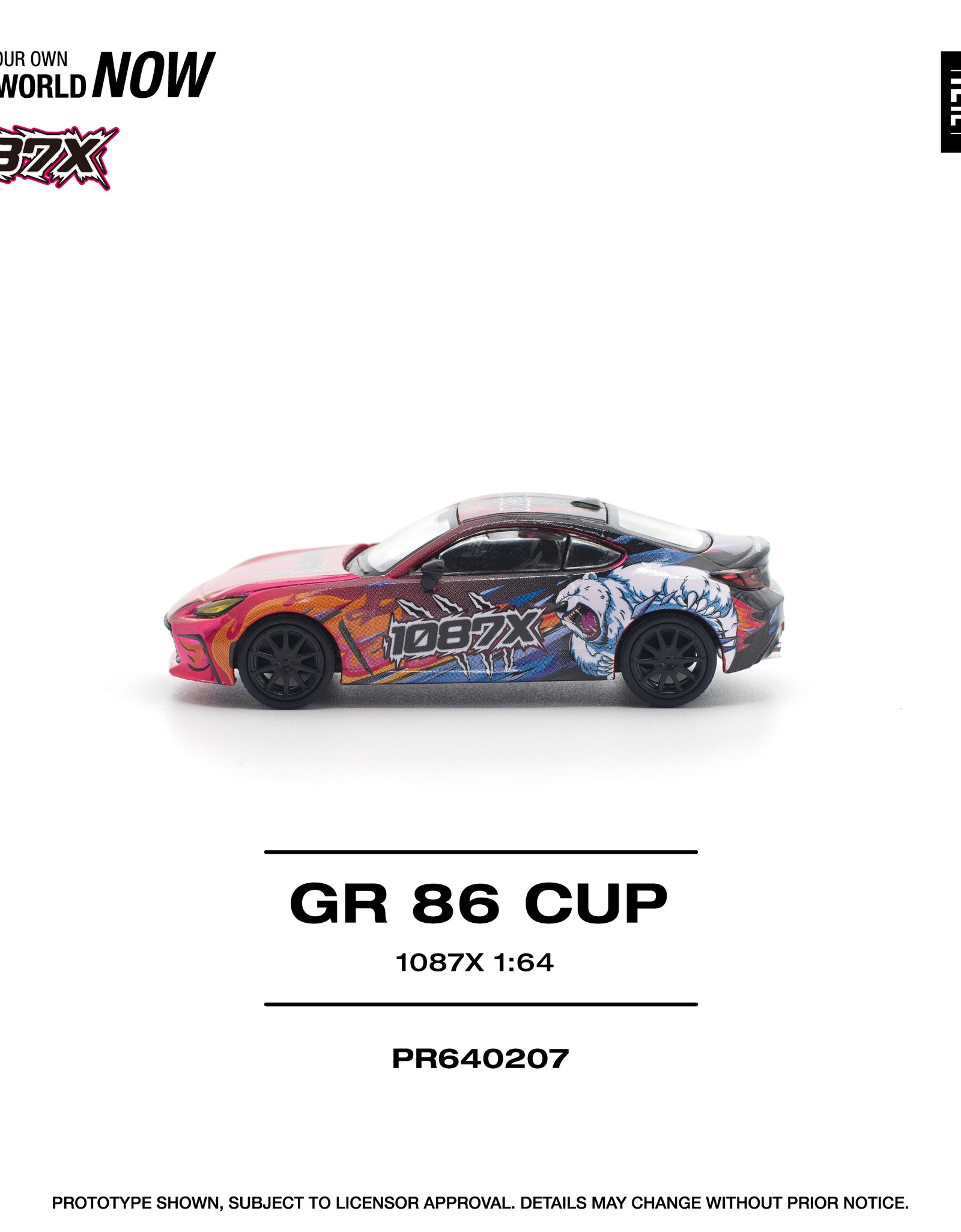POPRACE 1/64 1087X GR86 CUP Diecast Model Car