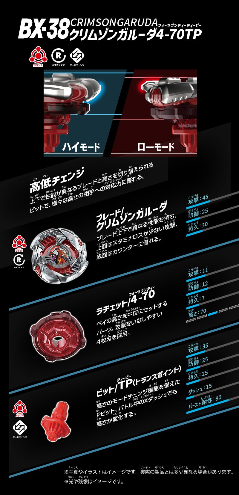Takara Tomy Beyblade X Booster BX-38 Crimson Garuda 4-70TP