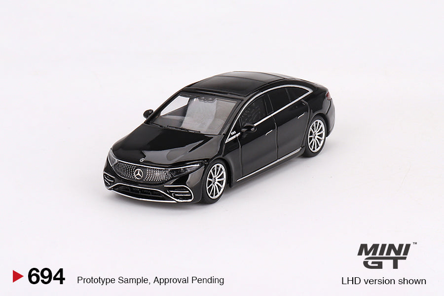 Mini GT #694 1/64 Mercedes-Benz EQS 580 4MATIC Black RHD model Car