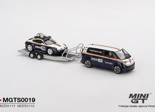 Load image into Gallery viewer, (Pre-order) MINI GT Porsche 911 Dakar #718 / Volkswagen ID. Buzz Porsche Centrum
