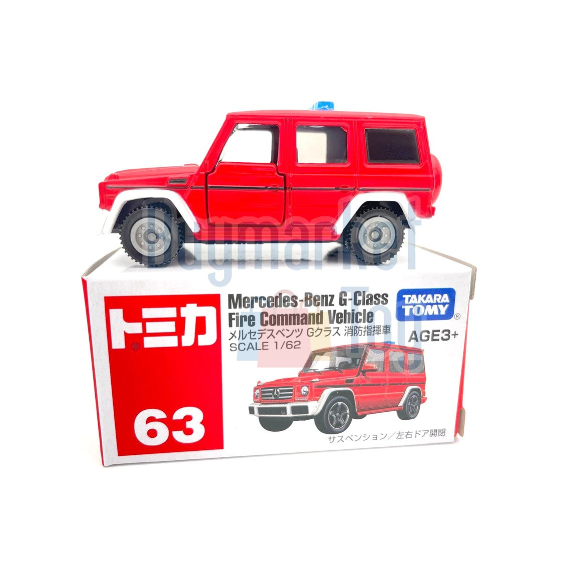 Takara Tomy Tomica #63 1/62 Mercedez Benz G-Class Fire Command Vehicle Model