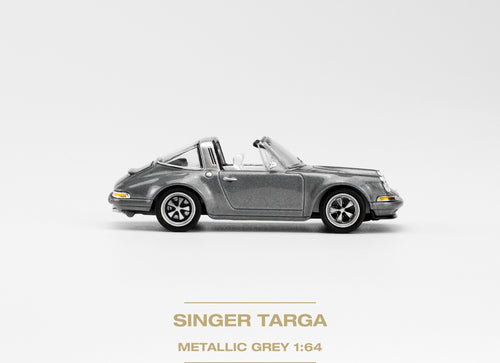 Load image into Gallery viewer, POPRACE 1/64 SINGER TARGA METALLIC GREY Diecaset Model Car
