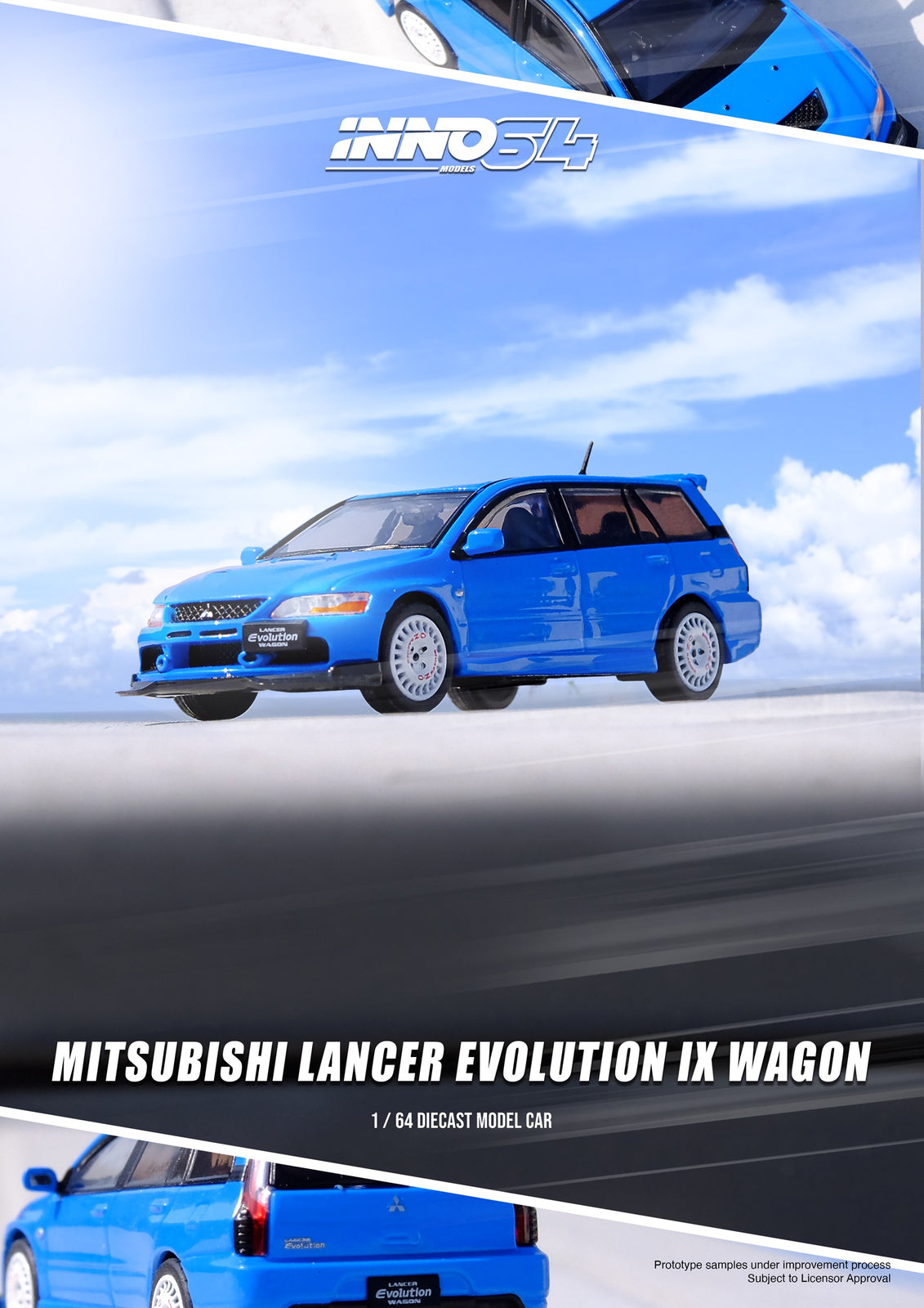 INNO64 1/64 die-cast mitsubishi lancer evolution ix wagon blue