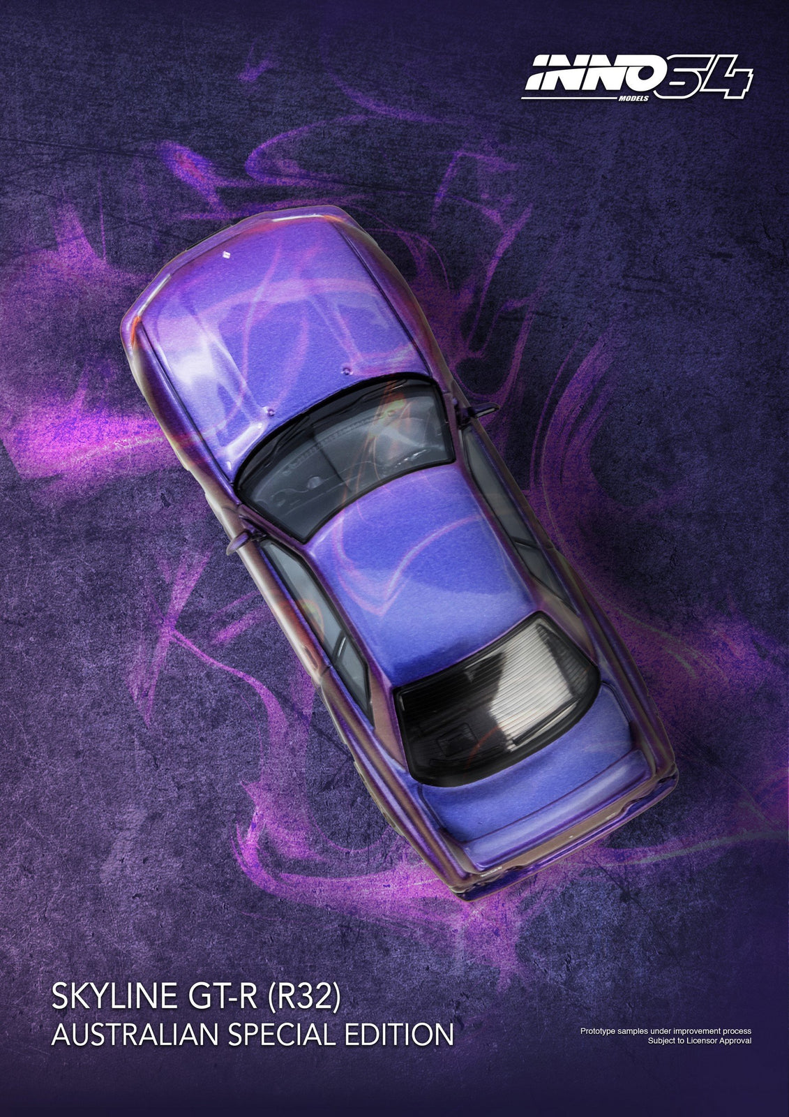 INNO64 1/64 SKYLINE GT-R (R32) Midnight Purple Australia Special Ed.
