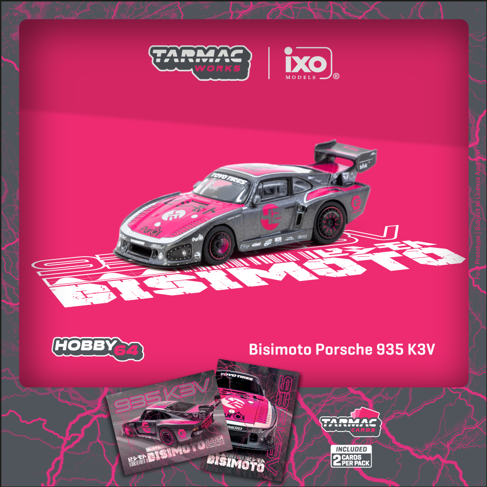 Tarmac Works 1/64 Bisimoto Porsche 935 K3V with Trading Card Set