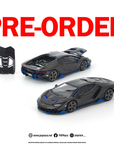 (Pre-order) POPRACE 1/64 LAMBORGHINI CENTENARIO CARBON BLUE Model Car #PR640438