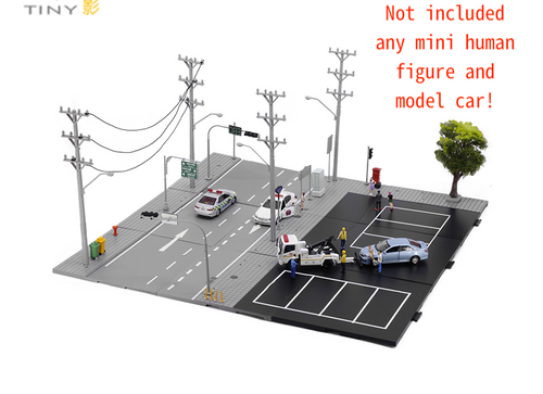 Load image into Gallery viewer, TINY City scale 1:64 Street Diorama Painted Model - S1 Thailand Road Set
