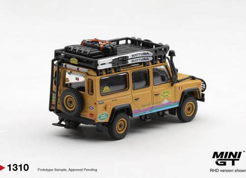 Load image into Gallery viewer, (Pre-order) Mini GT #1310 Land Rover Defender 110 1998 Camel Trophy CT36 Romania
