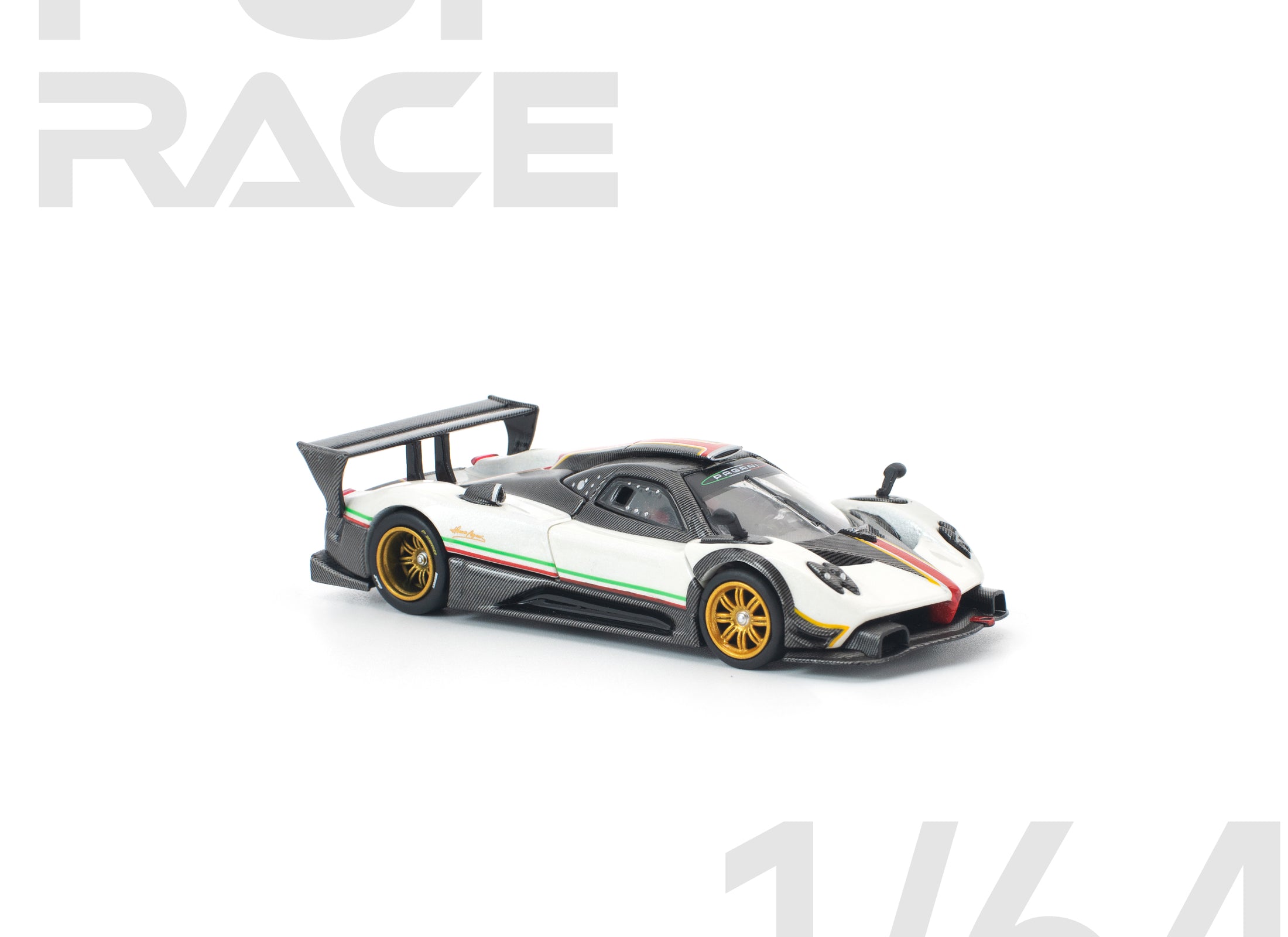 (Pre-order) POP RACE 1/64 PAGANI ZONDA R WHITE Diecast Model Car