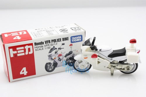 NEW Takara Tomica Tomy #4 Honda VFR Police Bike Scale 1:32 Diecast Toy Car Japan