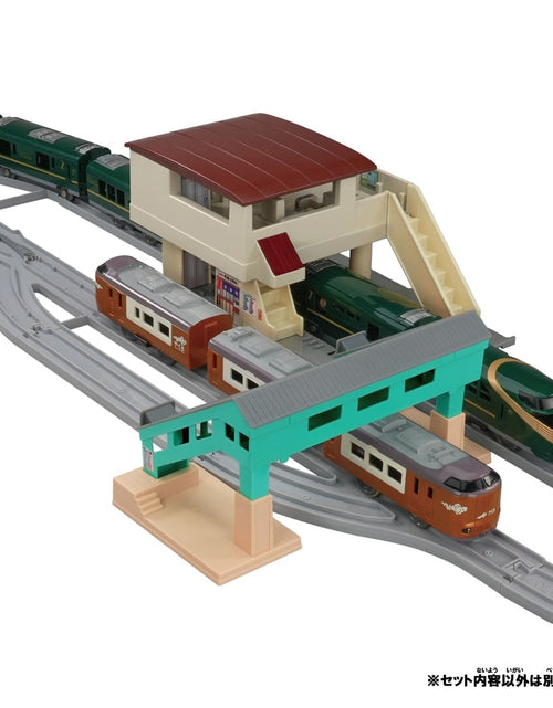 Load image into Gallery viewer, Takara Tomy Plarail Train Accessory Overhead Station &amp; Bridge Over Railway Kit
