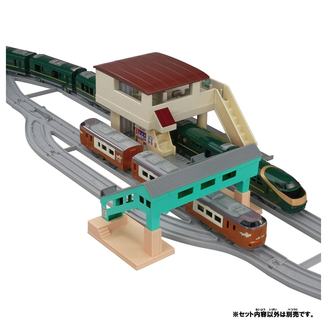 Takara Tomy Plarail Train Accessory Overhead Station & Bridge Over Railway Kit