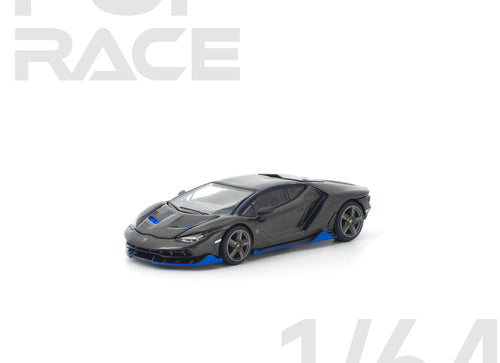Load image into Gallery viewer, (Pre-order) POPRACE 1/64 LAMBORGHINI CENTENARIO CARBON BLUE Model Car #PR640438
