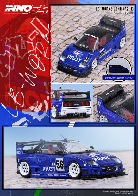 (Pre-order) INNO64 1/64 MAZDA AZ-1 LIBERTY WALK LB40 "PILOT" Diecast Model Car