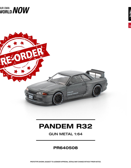 (Pre-order) POP RACE 1/64 PANDEM R32 GUN METAL Diecast Model Car #PR640508