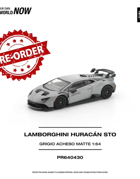 (Pre-order) POP RACE 1/64 LAMBORGHINI HURACAN STO GRIGIO ACHESO MATTE #PR640430