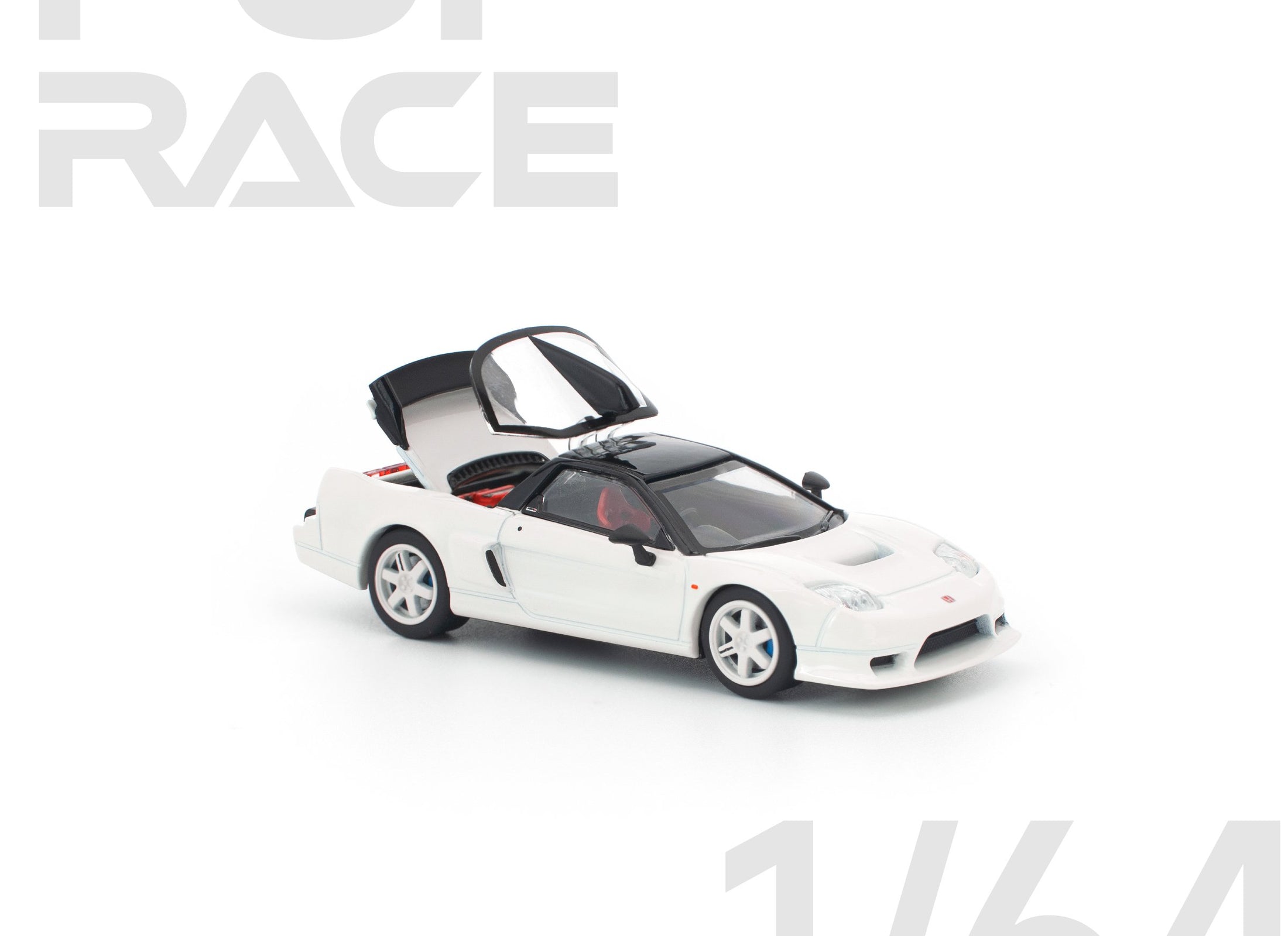 (Pre-order) POP RACE 1/64 HONDA NSX-R GT WHITE Diecast Model Car #PR640407