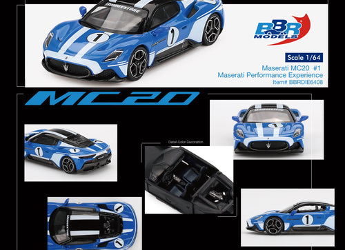 Load image into Gallery viewer, BBR 1:64 Maserati MC20  #1  Maserati Performance Experience Model
