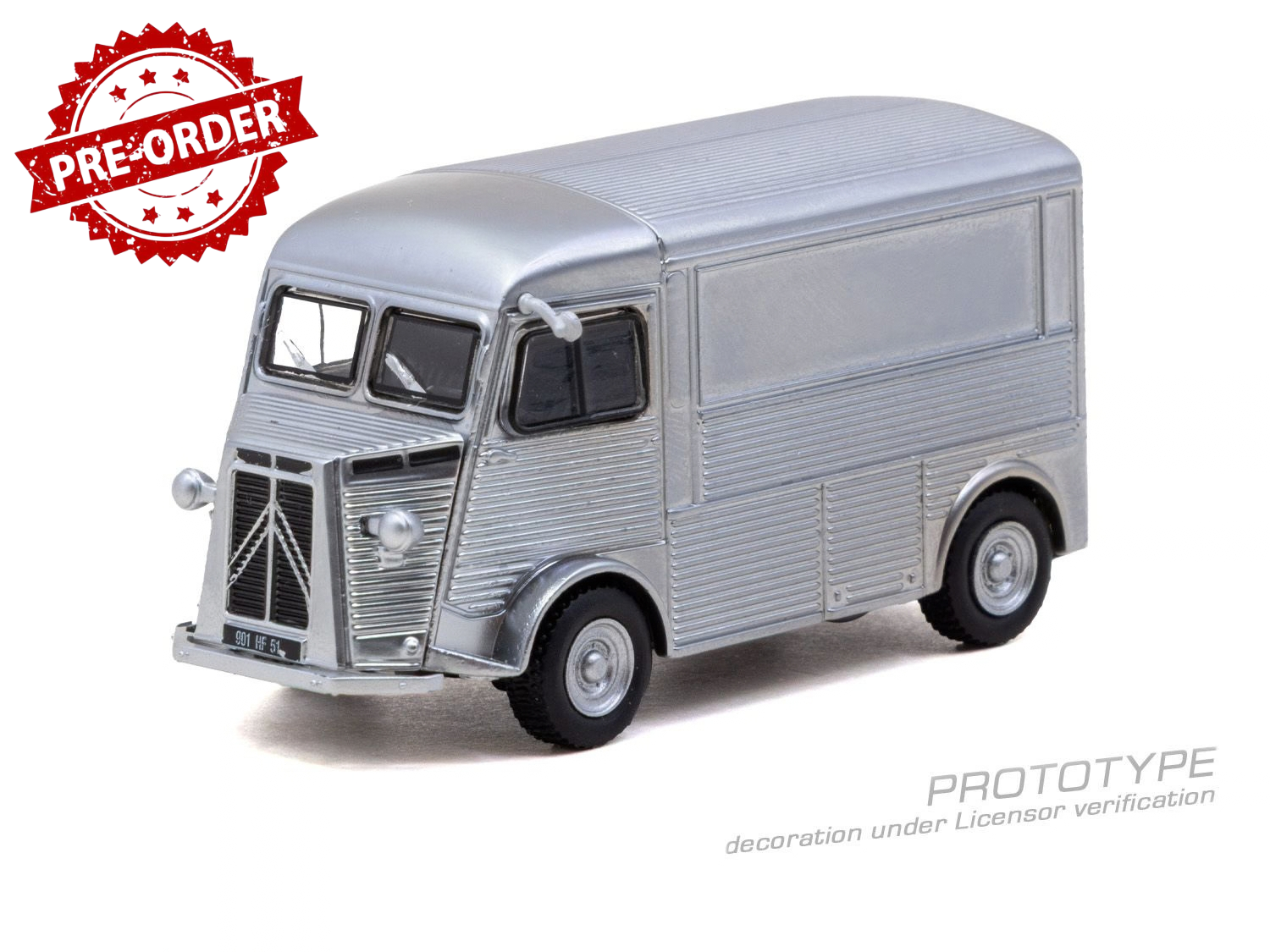 (Pre-order) Tarmac Works 1/64 Citroen Type H Silver Diecast Model Car