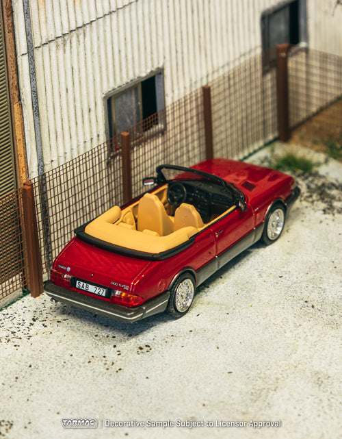 Load image into Gallery viewer, Tarmac Works 1/64 Saab 900 Turbo Convertible Red Diecast Model Car
