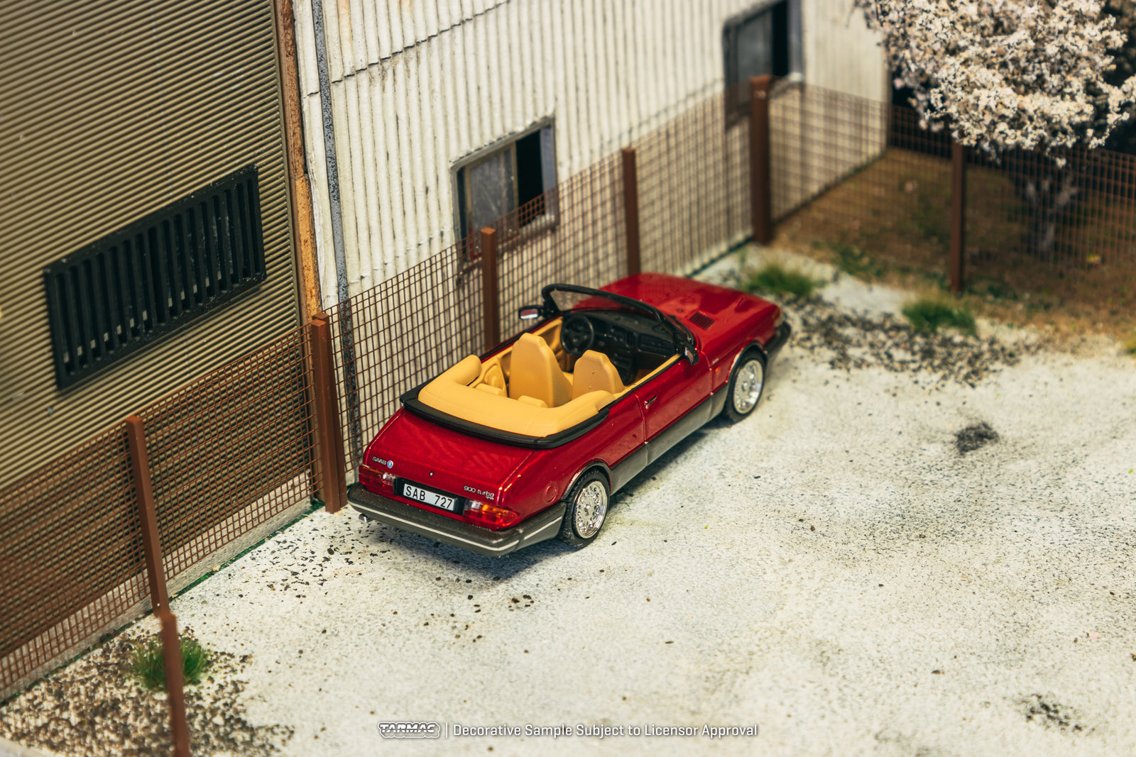 Tarmac Works 1/64 Saab 900 Turbo Convertible Red Diecast Model Car
