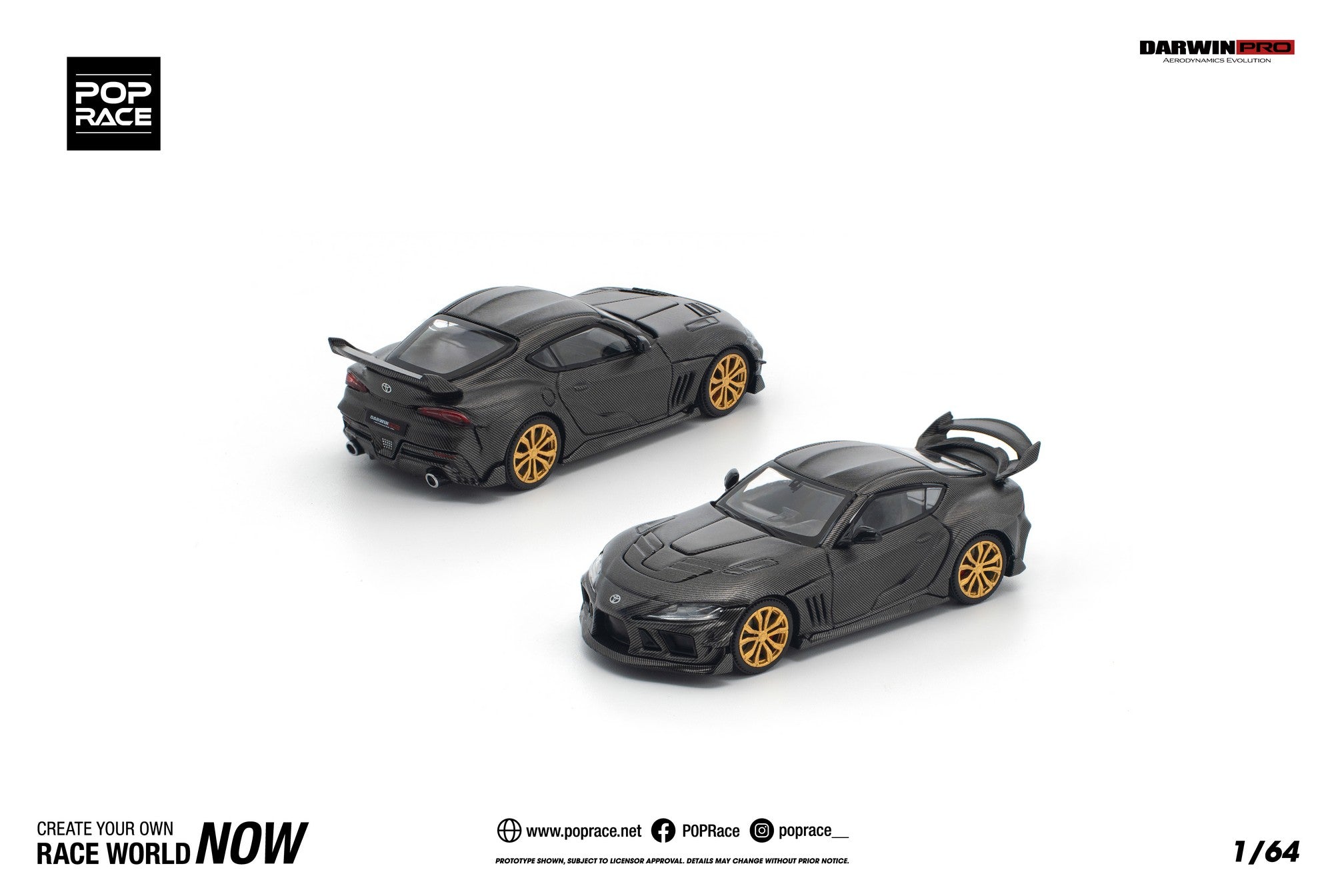 (Pre-order) POPRACE 1/64 DARWIN PRO 66G WBK SUPRA A90 CARBON EDITION Model Car