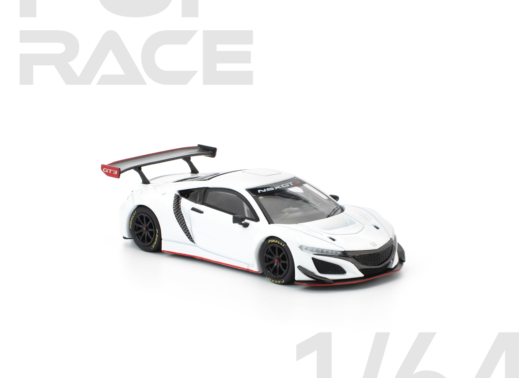 (Pre-order) POPRACE 1/64 HONDA NSX GT3 EVO22 - WHITE Diecast Model Car