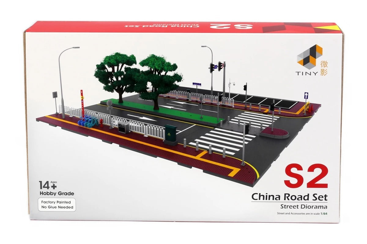 TINY City scale 1:64 Street Diorama Painted Model - S2 China Road Set