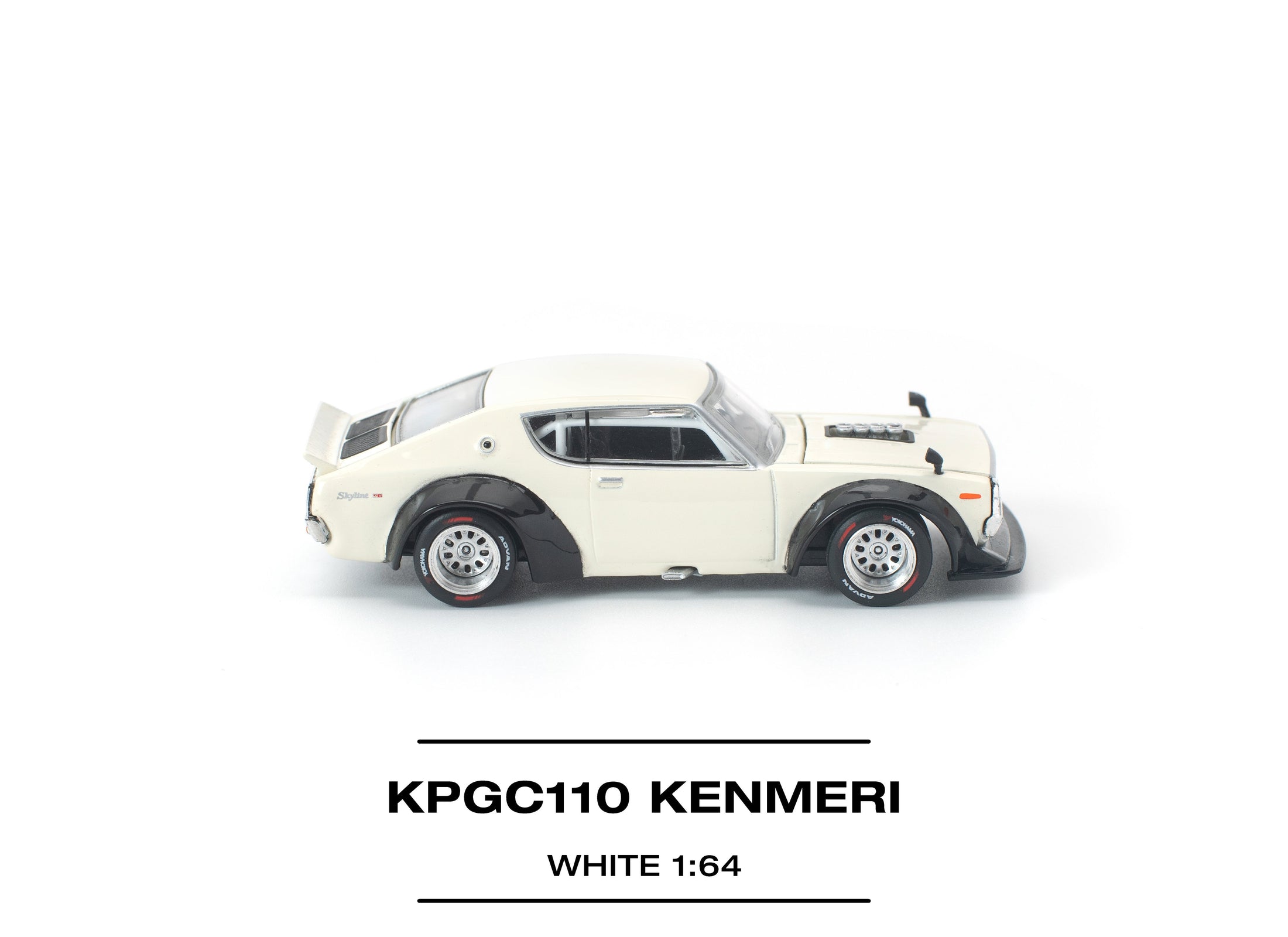(Pre-order) POP RACE 1/64 KPGC110 KENMERI WHITE Diecast Model Car