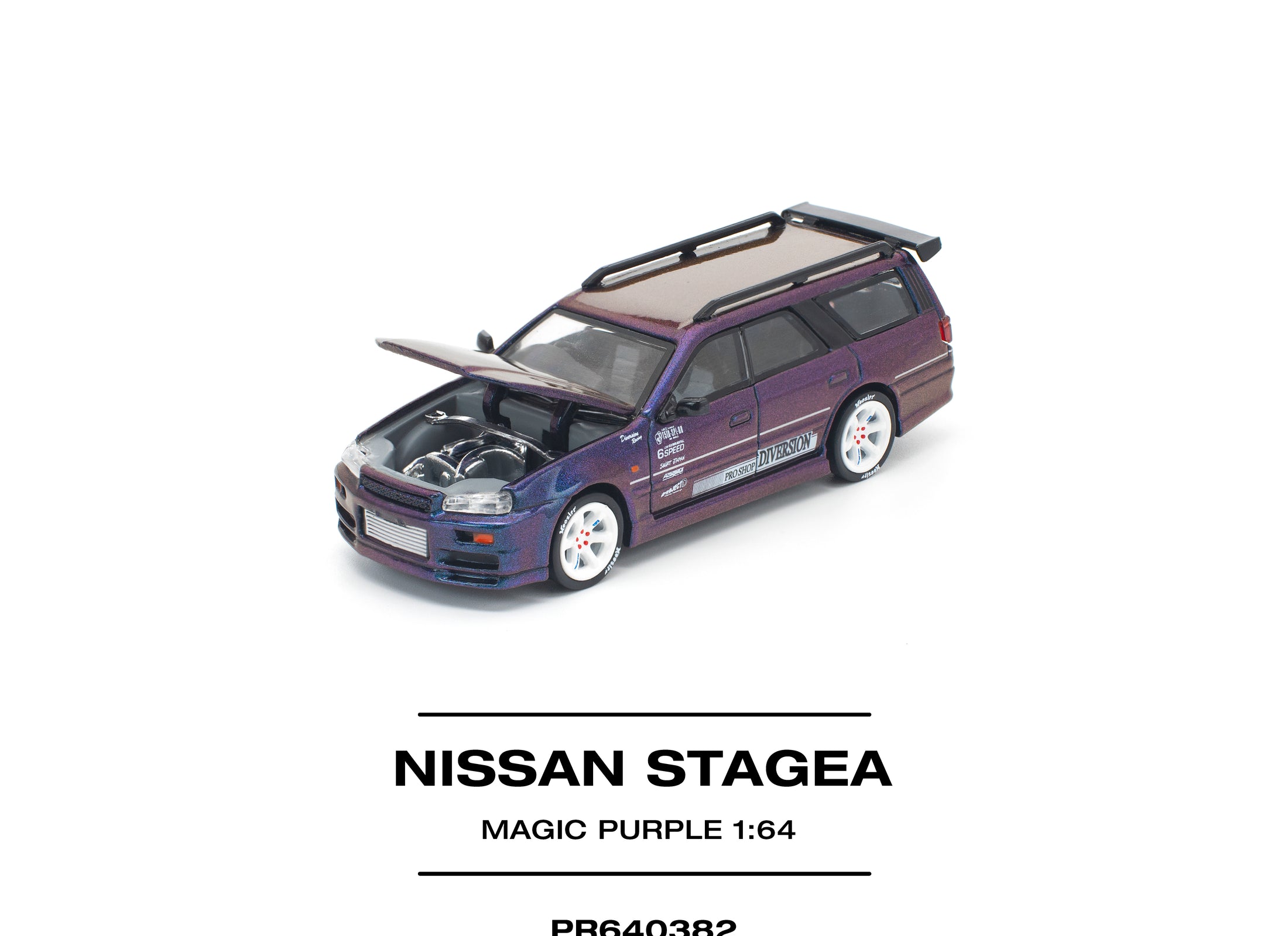 (Pre-order) POPRACE 1/64 NISSAN STAGEA MAGIC PURPLE Diecast Model Car